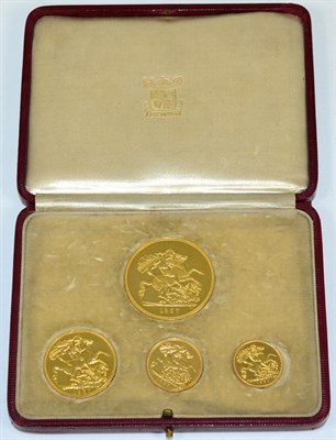 Lot 172 - George VI, Gold Proof Set 1937 comprising: £5 obv tiny edge nick at 9 o'clock, £2,...