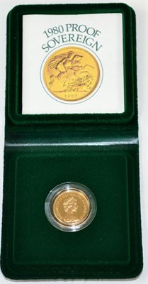 Lot 174 - Proof Sovereign 1980, with cert, in wallet of issue, FDC