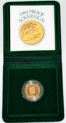 Lot 175 - Proof Sovereign 1980, with cert, in wallet of issue, FDC