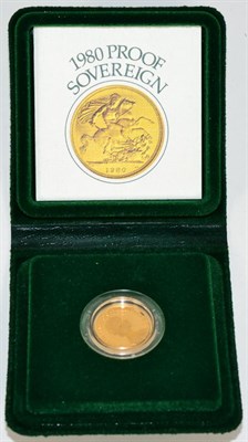 Lot 209 - Proof Sovereign 1980, with cert, in wallet of issue, FDC