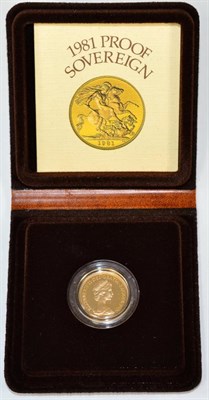 Lot 211 - Proof Sovereign 1981, with cert, in wallet of issue, FDC