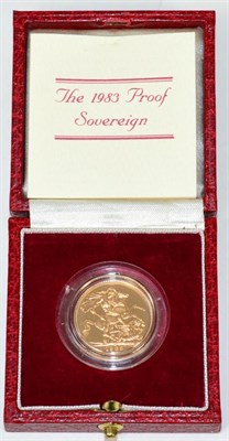 Lot 212 - Proof Sovereign 1983, with cert, in CofI, FDC