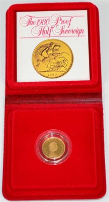 Lot 213 - Proof Half Sovereign 1980, with cert, in wallet of issue, FDC