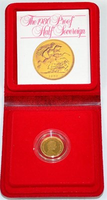 Lot 214 - Proof Half Sovereign 1980, with cert, in wallet of issue, FDC