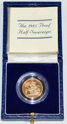 Lot 215 - Proof Half Sovereign 1983, with cert, in CofI, FDC