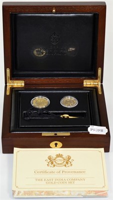 Lot 223 - St Helena, 'The East India Gold Coin Set 2015,' a 2-coin proof set commemorating two iconic...