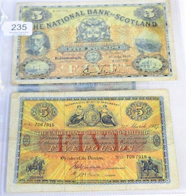 Lot 235 - Scotland, 6 x £5 Notes comprising: The National Bank of Scotland Limited prefix B dated 1st July