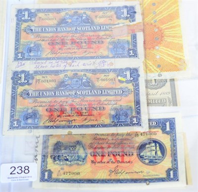 Lot 238 - The Union Bank of Scotland Limited 4 x Printer's Proofs comprising: (1) a consecutively...