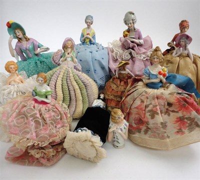 Lot 1007 - Twelve Assorted China Half Dolls