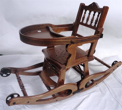 Lot 1018 - Child's Convertible High Chair and Rocking Chair