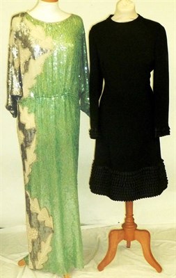 Lot 1064 - Circa 1960's Costume and Accessories, including Rogaire black crepe long sleeved cocktail dress...