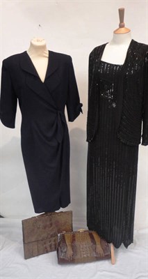 Lot 1088 - Assorted Costume and Accessories Including a Circa 1930's Brown Silk Drop Waist Evening Dress;...