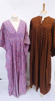 Lot 1089 - Assorted Modern Costume including a circa 1970's Laura Ashley brown cotton printed full length...