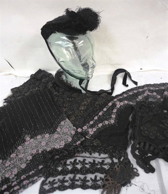 Lot 1102 - Circa 1920's Beaded Evening Jacket and the remains of a shift dress with floral designs;...