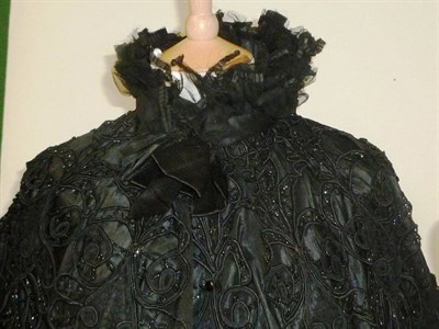 Lot 1113 - Assorted Victorian and Later Costume including three gents waistcoats, black silk cape with...