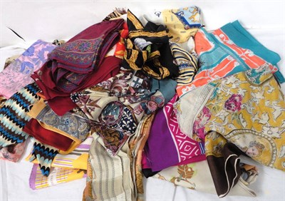 Lot 1143 - Quantity of Assorted Silk and Other Scarves including Jacqmar, Christian Dior, Liberty