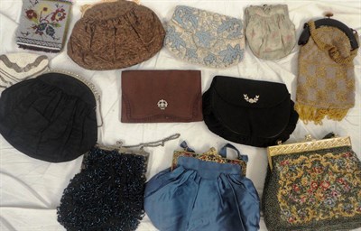 Lot 1148 - Twelve assorted Circa 1930's and Later Evening Purses and Bags, including beaded, brocade and satin