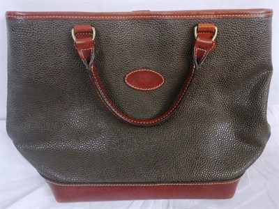 Lot 1168 - Mulberry Brown Leather Trimmed Scotch Grain Tote Bag, with detachable strap and checked fabric...