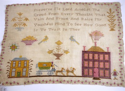 Lot 1183 - Unframed Sampler Titled 'On Early Religion' 1838, worked by Martha Molyneux embroidered with a...
