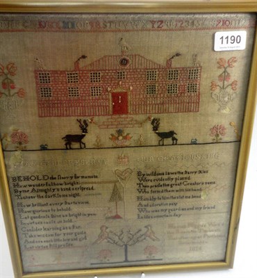 Lot 1190 - Framed Sampler Worked by 'Hannah Higgins' 'in the Thirteenth Year of her age at Portishead...