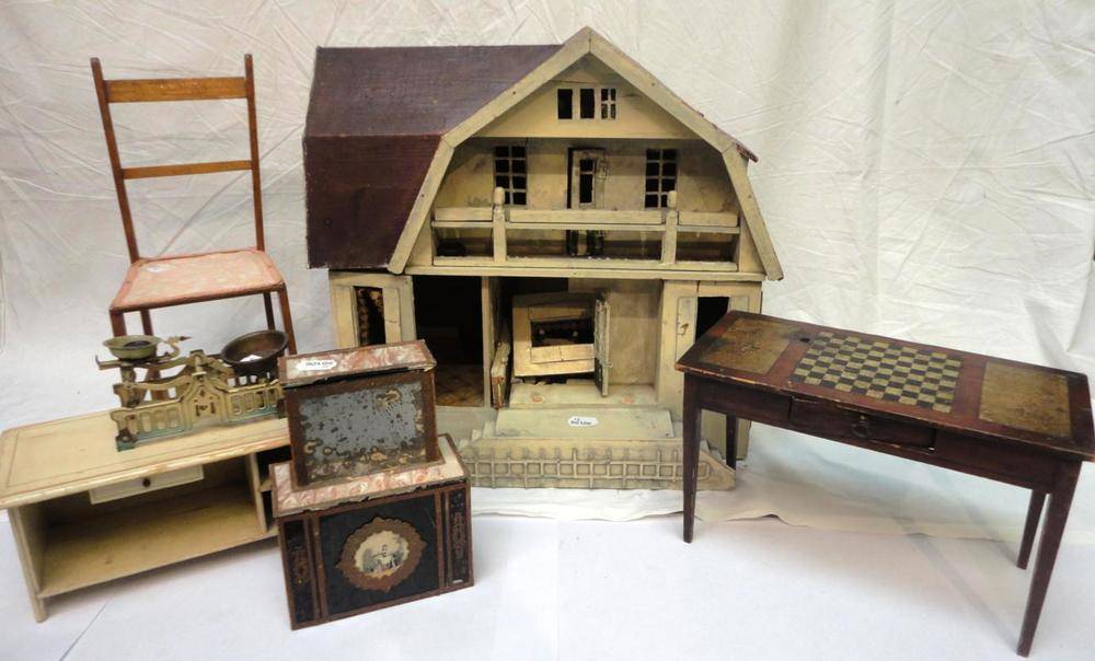 Lot 1010 - Assorted Dolls Accessories including a cream painted Wooden Doll's House, with a first floor...