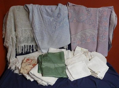 Lot 1028 - Assorted Cotton and Linen Pillow Cases, Bed Covers etc (two boxes)