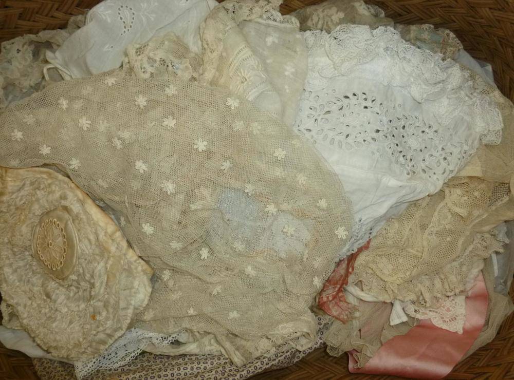 Lot 1073 - Assorted Child's White Cotton Embroidered Christening and Day Gowns, boxed baby feeder, baby brush