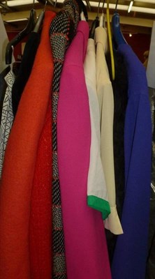 Lot 1093 - Assorted Modern Costume including Louis Feraud, Jean Muir, dresses, wool jackets etc; Assorted...
