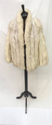 Lot 1097 - Silver Fox Fur Jacket, with leather trims