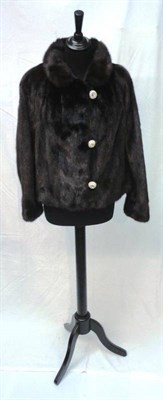 Lot 1098 - Dark Mink Evening Jacket with decorative ";jewelled"; buttons