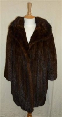 Lot 1110 - Brown Mink Jacket with shawl collar