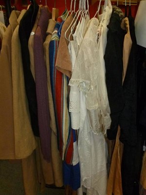 Lot 1120 - Assorted Costume including white cotton under skirts, chemises, night gown, three cream silk...