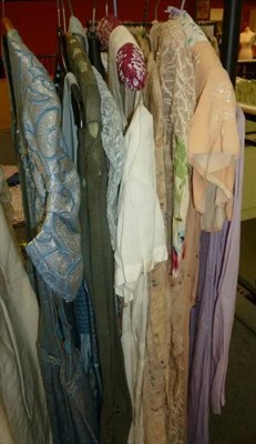 Lot 1145 - Assorted 1920's and Later Costume, including a Pale Blue Drop Waist Shift Dress with flared and...