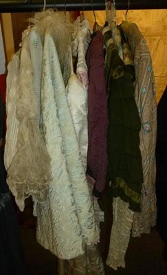 Lot 1154 - Assorted 19th Century Costume, including Four Late 19th Century Bodices of embroidered white...