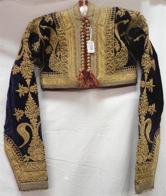 Lot 1166 - Late 19th Century/Early 20th Century Purple Velvet Matador's Jacket, heavily embroidered with...