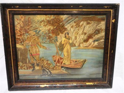 Lot 1221 - 19th Century Framed Wool and Silk Embroidered Picture, depicting a gent in hunting costume on a...