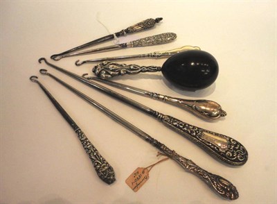 Lot 1062 - Ebonised Darning Egg Mounted on an Embossed Sterling Silver Handle; Seven 19th Century and...