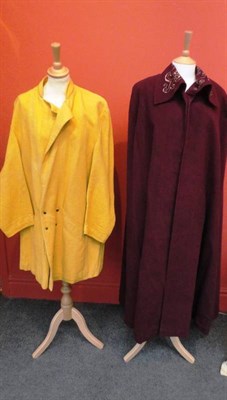 Lot 1084 - Assorted Circa 1970's and Later Costume, including Plum Coloured Moleskin Cape with bead and sequin
