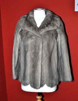 Lot 1091 - Grey Mink Jacket, with scalloped hem
