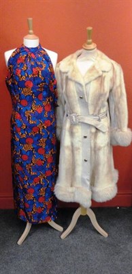 Lot 1097 - White Fur Coat with leather trims and matching belt;  Warwick House of Malvern Fur Jacket and...