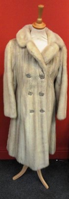 Lot 1105 - J Olsen Harrogate White Mink Fur Coat with decorative buttons