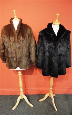 Lot 1107 - Black Rabbit Fur Jacket, lining labelled Edelson and a Brown Fur Jacket (2)