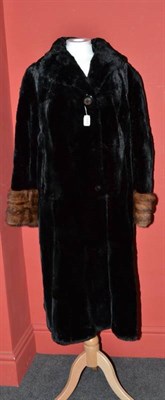 Lot 1110 - Carl Rieder of New York Black Fur Coat, with trimmed cuffs, previously owned by Louise Derritt,...