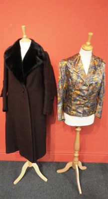 Lot 1115 - Assorted Circa 1930's and Later Costume including a Black Devore Bias Cut Evening Dress with...