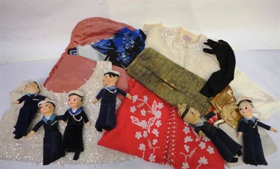 Lot 1124 - Assorted Costume and Accessories, including two circa 1950's beaded cardigans, and a heavily beaded