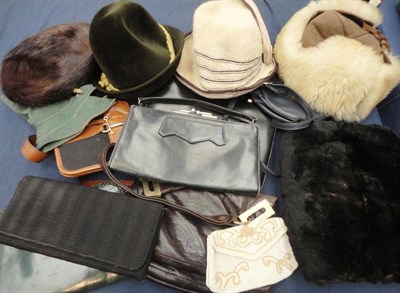 Lot 1136 - Assorted Circa 1930's and Later Nightwear, Bed Jackets, Under Wear, hats, handbags, beaded...