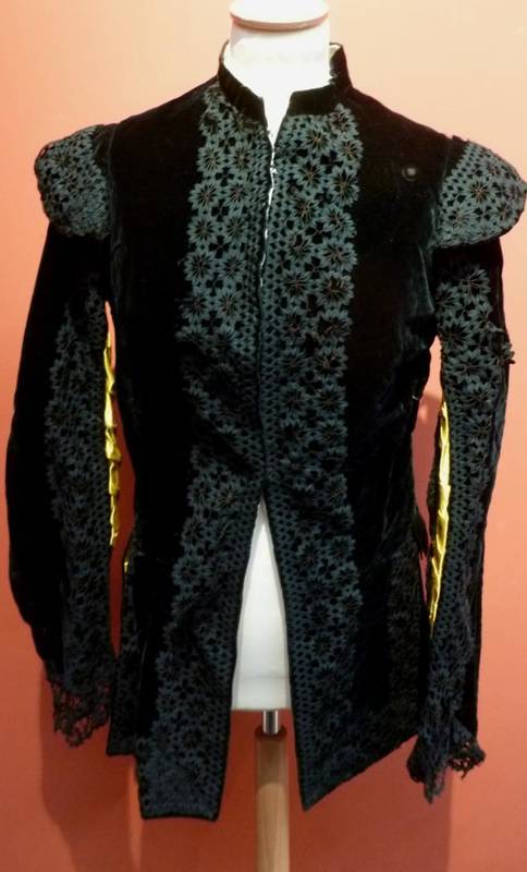 Lot 1159 - 19th Century Black Velvet Three Piece Fancy Dress Costume of a Medieval Courtier, comprising fitted