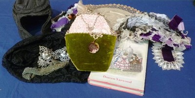 Lot 1177 - Assorted Bonnets and Accessories, including 1 volume 'English Costume' by Doreen Yarwood; Circa...