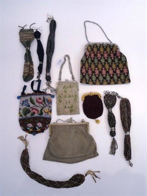 Lot 1180 - Assorted 19th Century and Later Purses including Six Assorted Miser Purses mainly with cut...