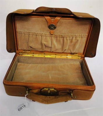 Lot 1189 - Asprey & Co, London Pigskin Fitted Jewellery Case, with sterling silver clasp, brass...